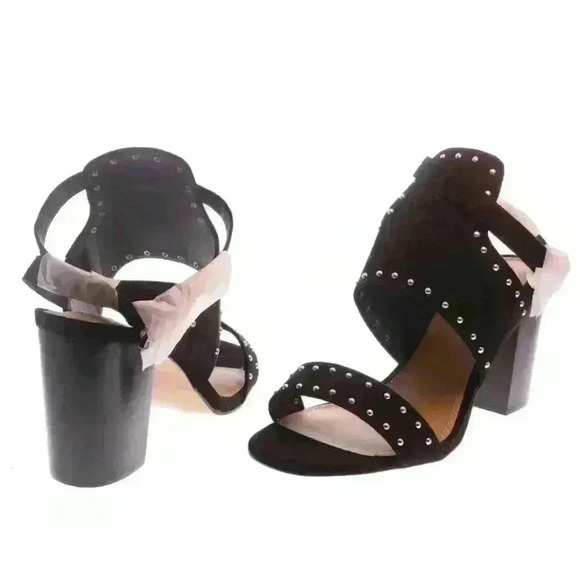 NIB ASOS TAROT CARD Wide Fit Western Black Suede Heeled Sandals $60 - Picture 6 of 9